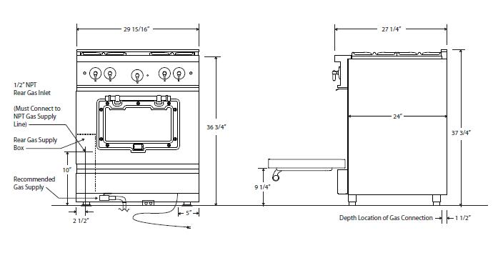 30" Classic Stove Classic Collection Specs