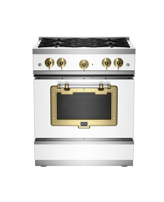  30" Classic Stove Classic Collection Stainless Steel with Brushed Brass Trim