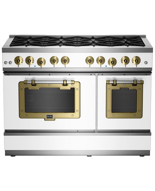  48" Classic Stove Classic Collection Pastel Blue Brushed Brass