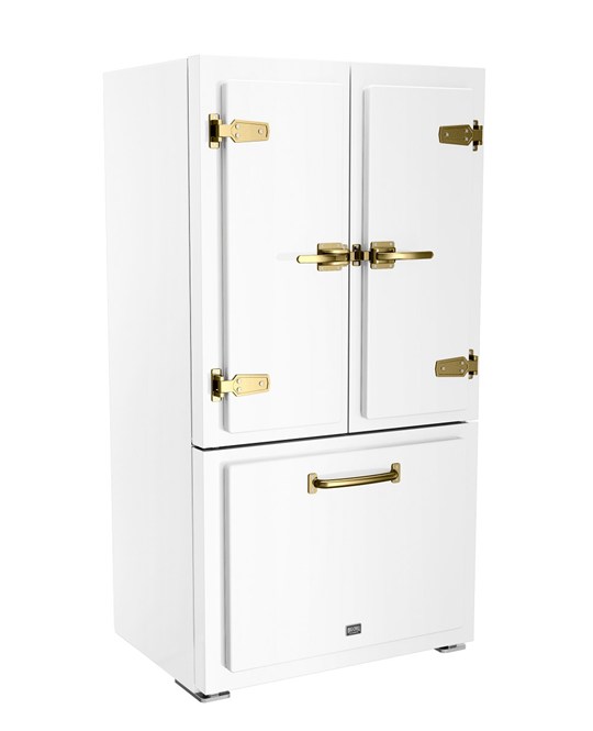  Classic Fridge Classic Collection Matte Black Brushed Brass